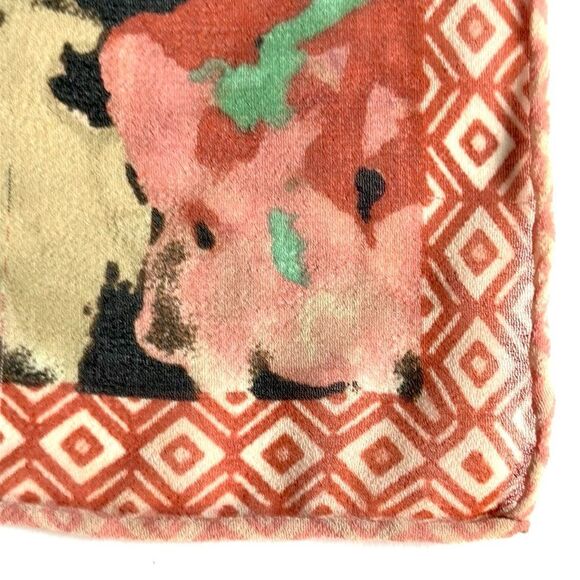 Large Silk (?) Chiffon Square Scarf Floral Print Hand Rolled 40x40” - Picture 9 of 11